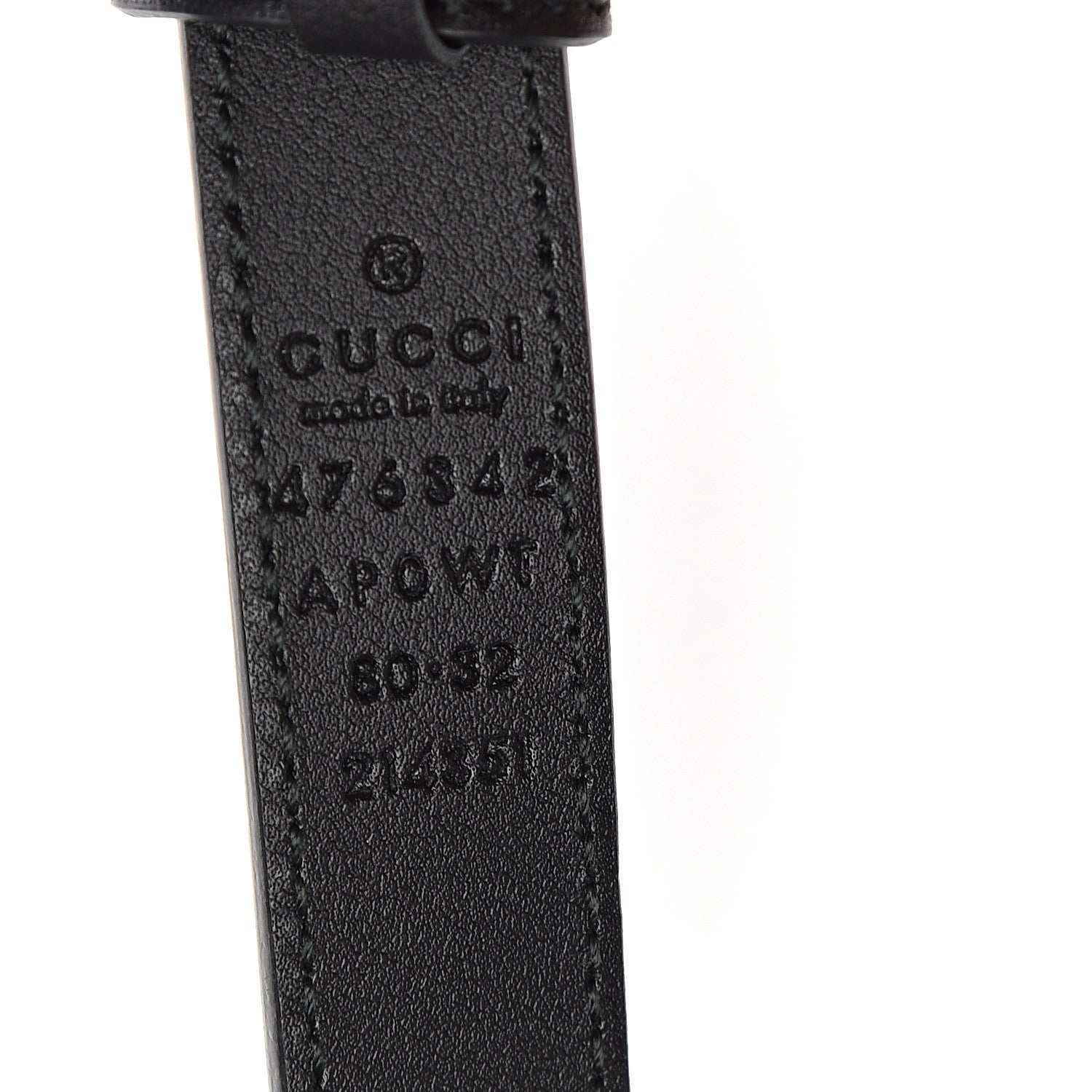 Gucci Moon Calfskin Pearl Double G 20mm Belt 80 32 Black Cream 5 of 6