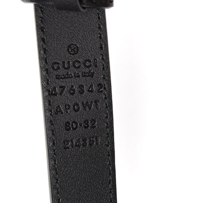 Gucci Moon Calfskin Pearl Double G 20mm Belt 80 32 Black Cream 5 of 6