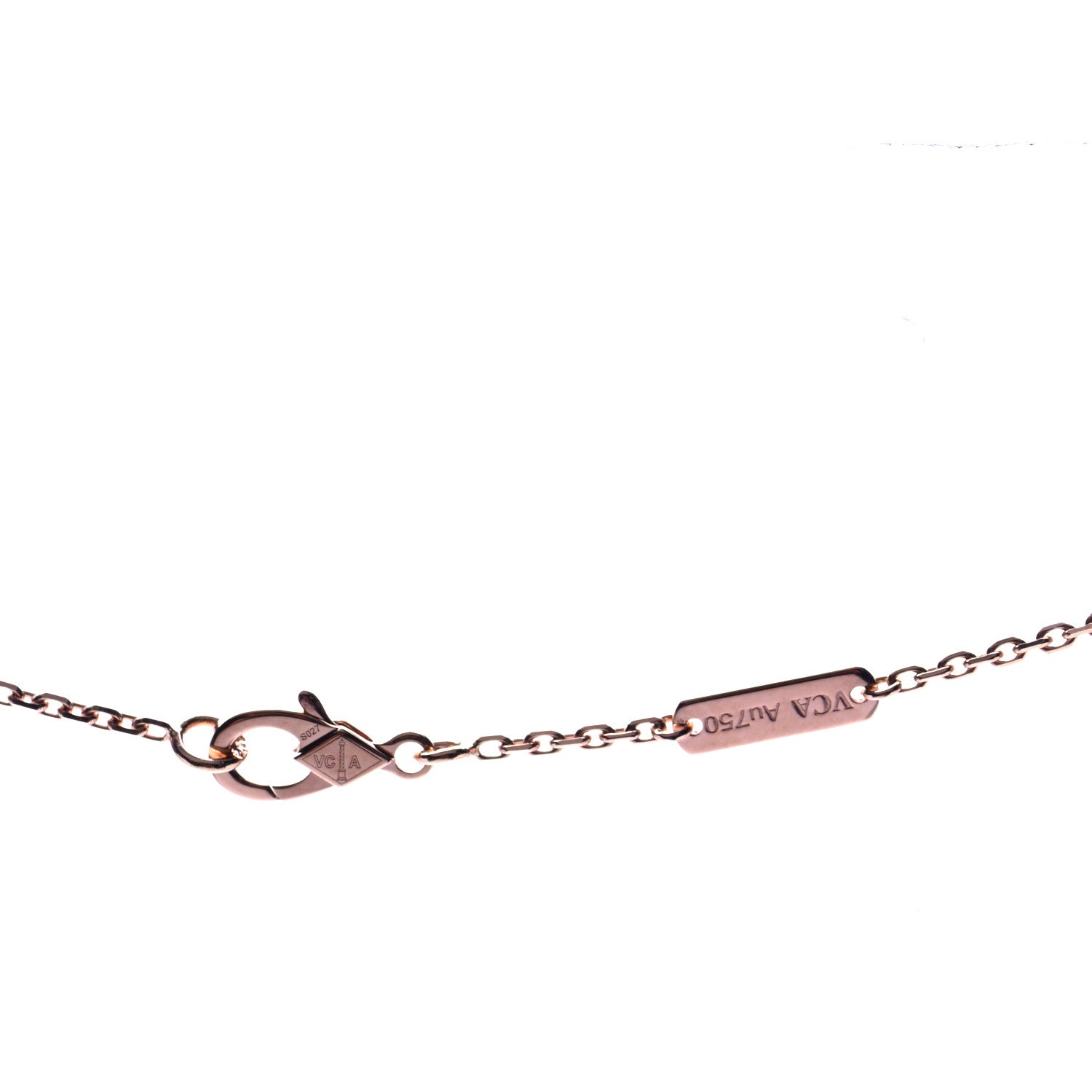 Van Cleef & Arpels 18K Rose Gold Gray Mother of Pearl Vintage Alhambra Pendant Necklace 4 of 6