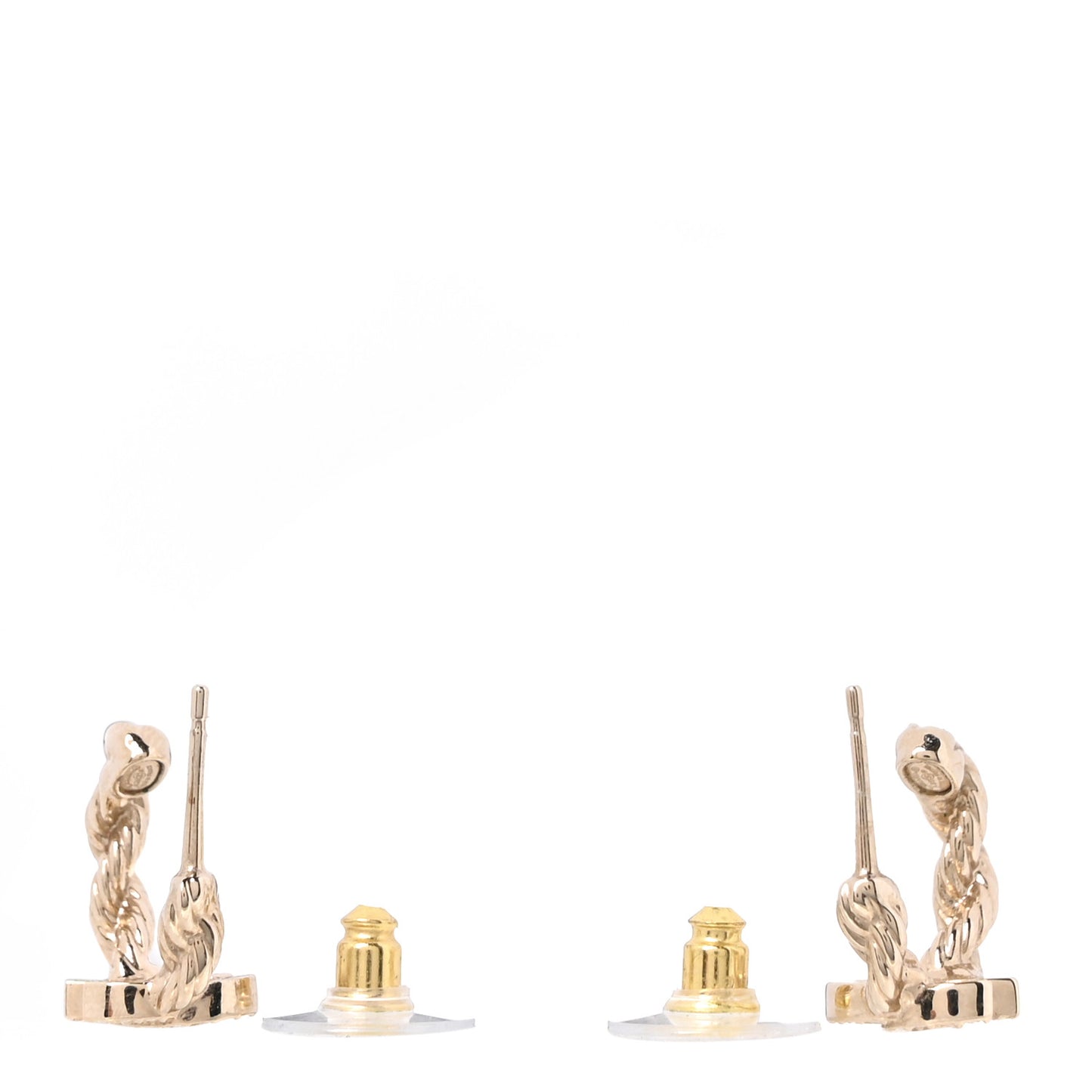 Crystal CC Hoop Earrings Gold