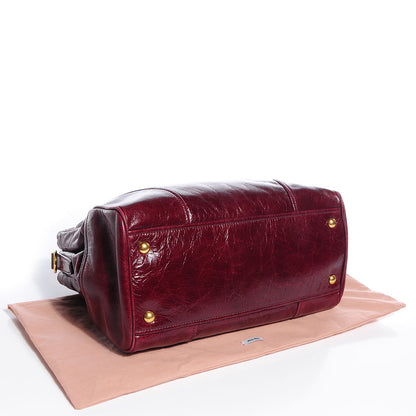 Miu Miu Vitello Shine Double Zip Tote Amaranth 4 of 10