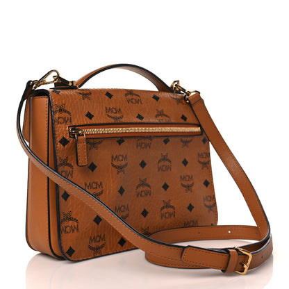 MCM Visetos Medium Patricia Satchel Cognac 3 of 10