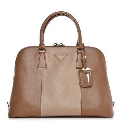 Prada Saffiano Lux Bi-Color Promenade Tote Nocciolo Visone 1 of 7