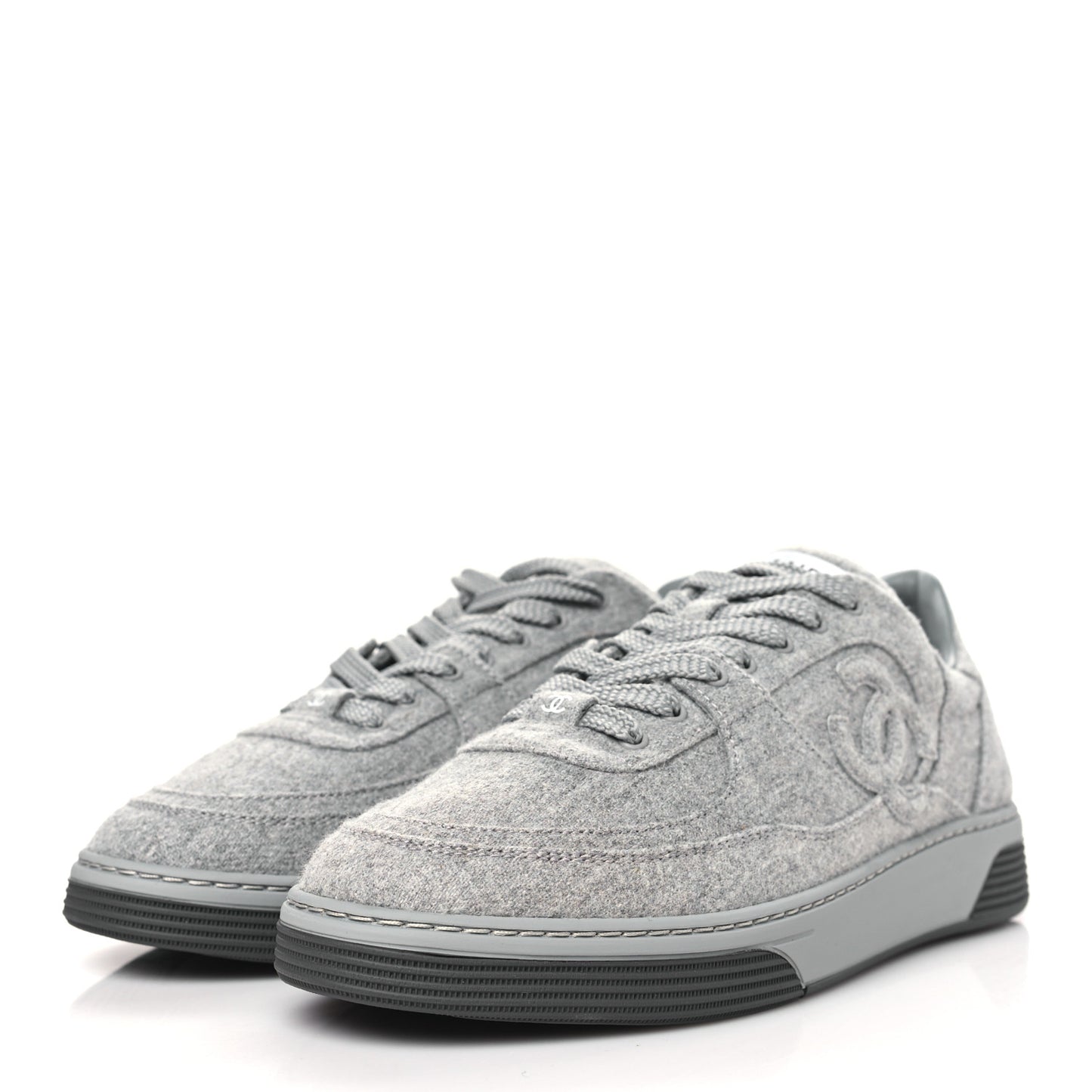 Wool Mixed Fibers Womens CC Sneakers 38 Light Grey