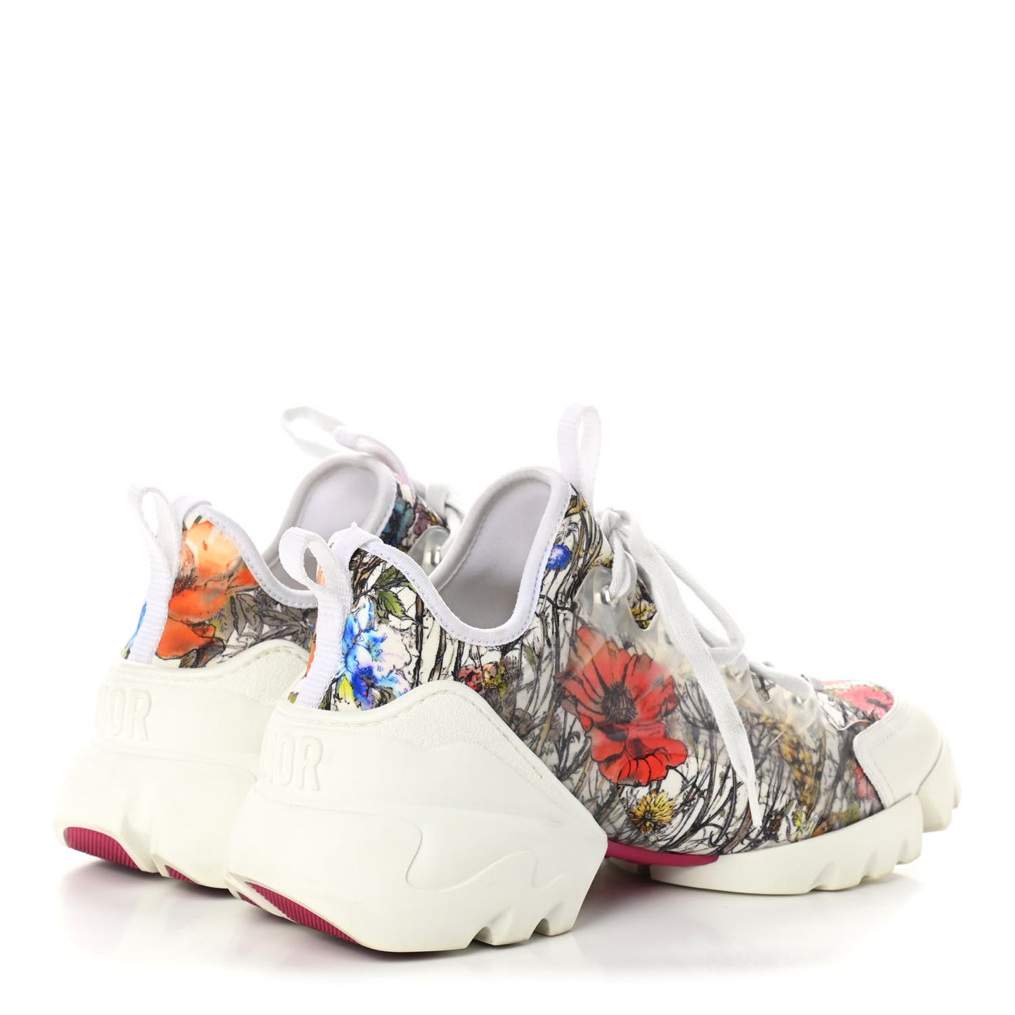 Neoprene Rubber Champetre Print Womens D-Connect Sneakers 38 White Multicolor