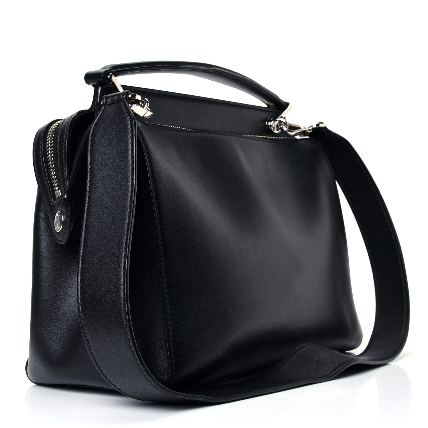 Fendi Vitello Baltico Dolce DotCom Satchel Black 2 of 4