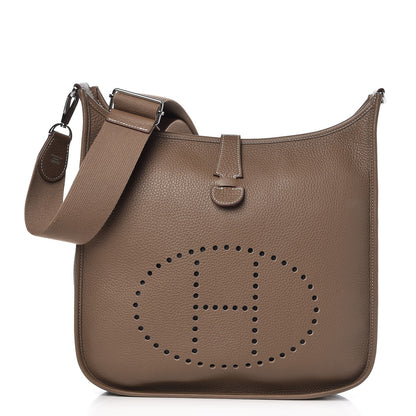 Hermes Taurillon Clemence Evelyne III GM Etoupe 1 of 9