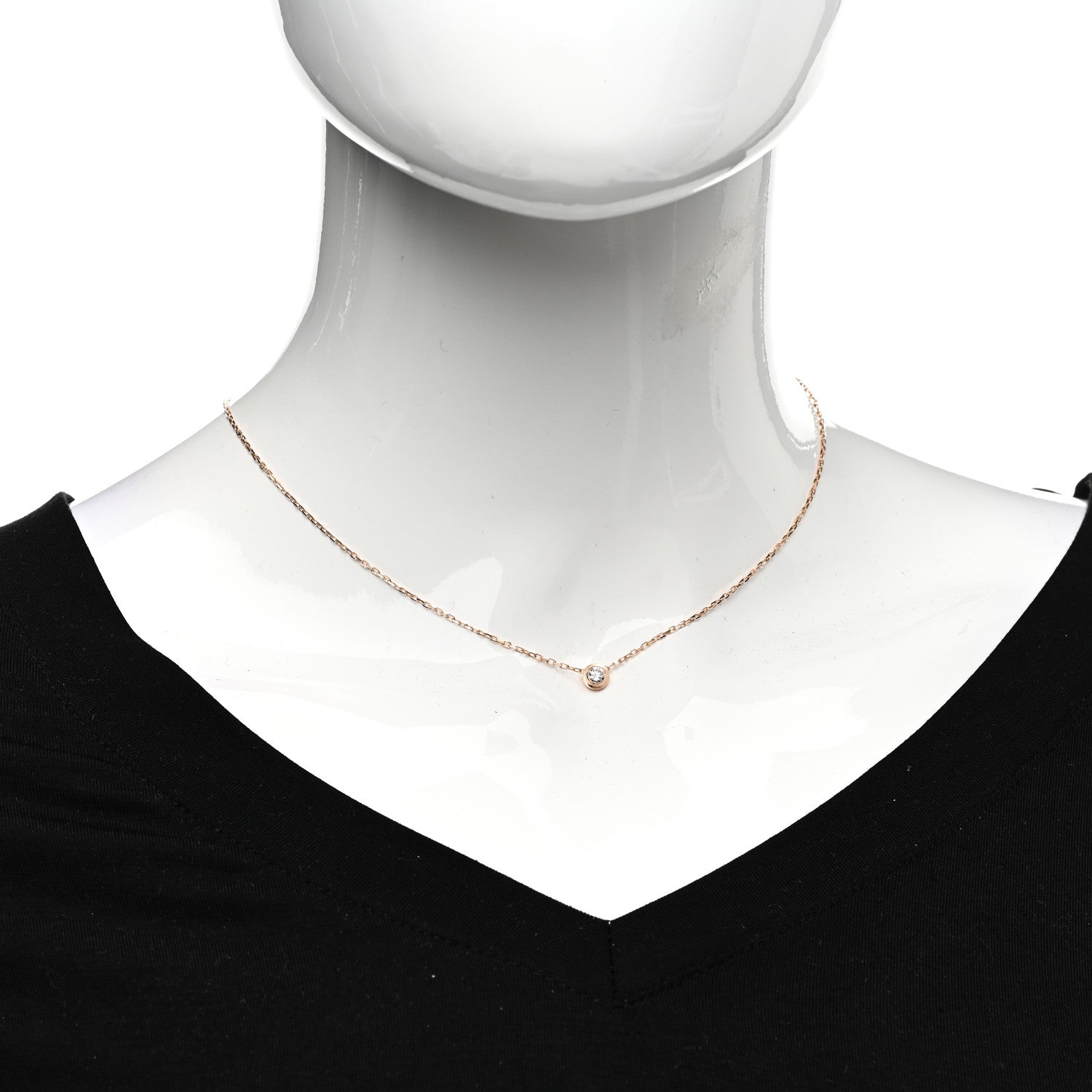 Cartier 18K Pink Gold Diamond LM D'Amour Pendant Necklace 2 of 5