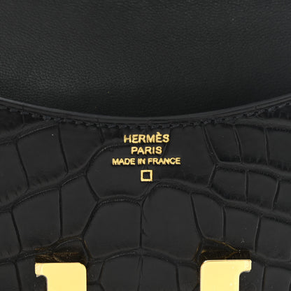 Hermes Matte Alligator Constance Slim Wallet Black 8 of 10