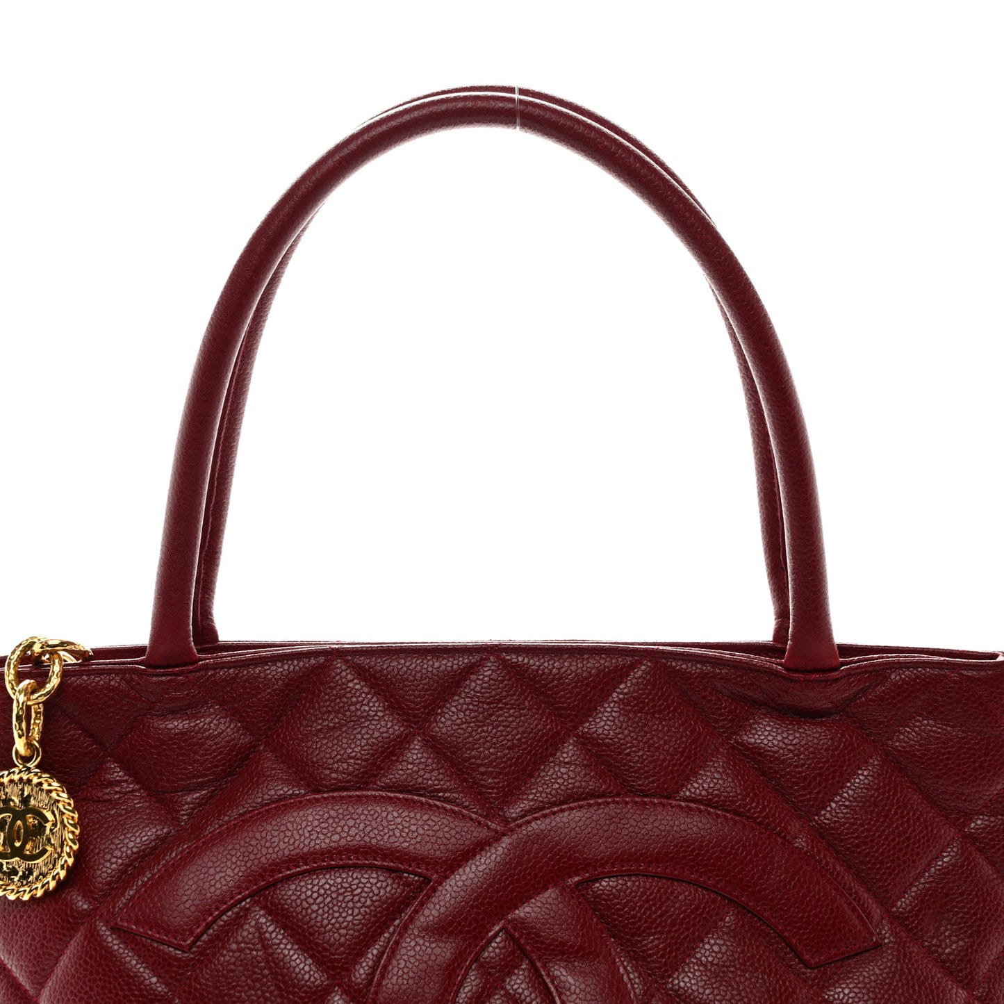 Caviar Quilted Medallion Tote Red