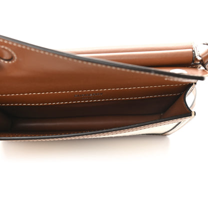 Burberry Smooth Calfskin Canvas Horseferry Print Mini Title Bag with Pocket Natural Malt Brown 5 of 10