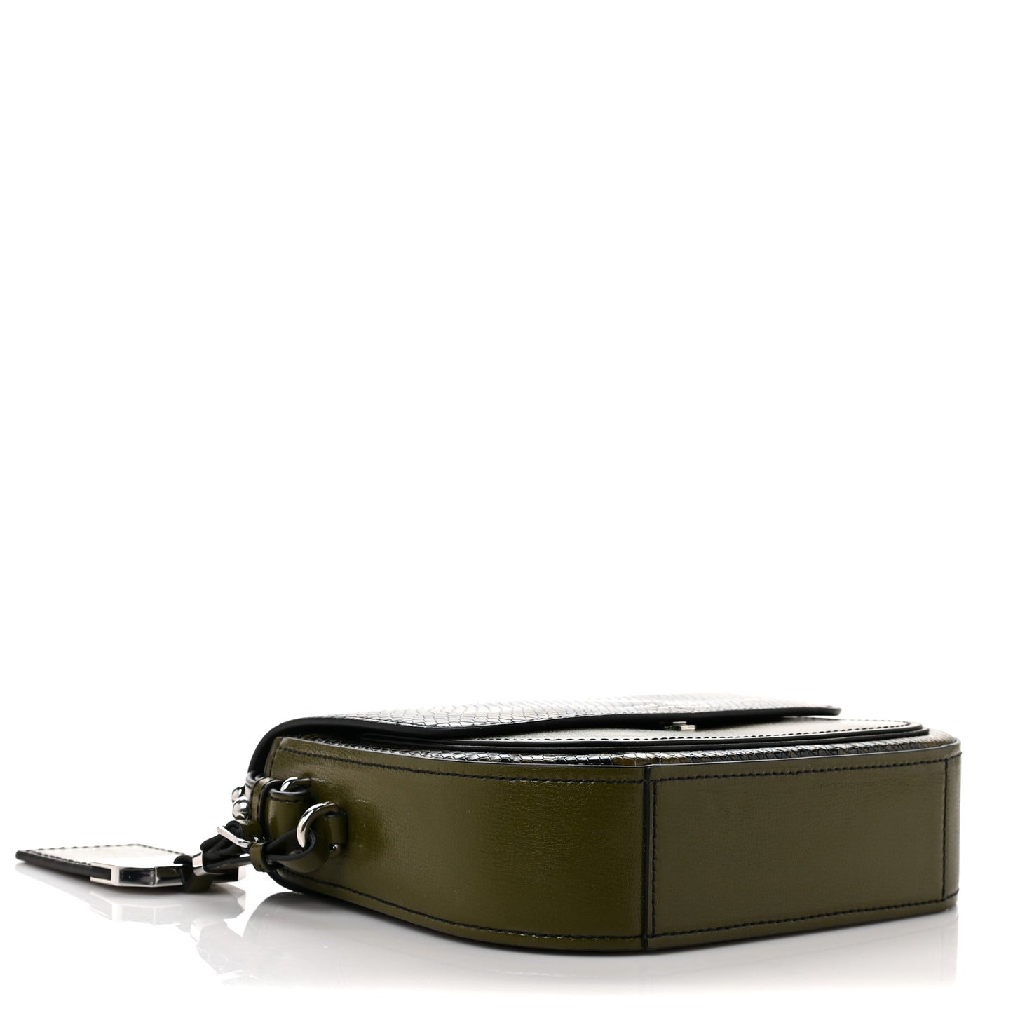 Snakeskin Embossed Mini Rider Crossbody Dark Martini Olive Green