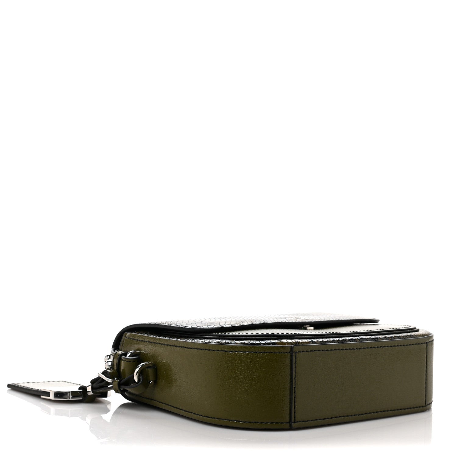 Marc Jacobs Snakeskin Embossed Mini Rider Crossbody Dark Martini Olive Green 3 of 8