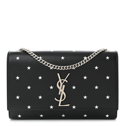 Saint Laurent Calfskin Star Print Medium Monogram Kate Satchel Black 1 of 10