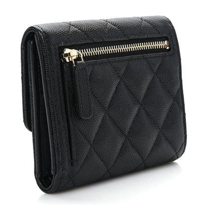 Chanel Caviar Quilted Enamel Coco Casino Compact Flap Wallet Black 3 of 8