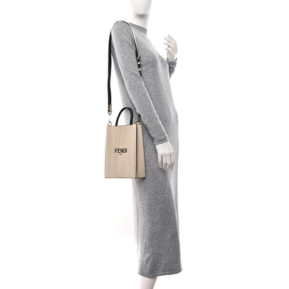 Fendi Vitello Fluffy Logo Small Pack Shopper Tote 2 of 10
