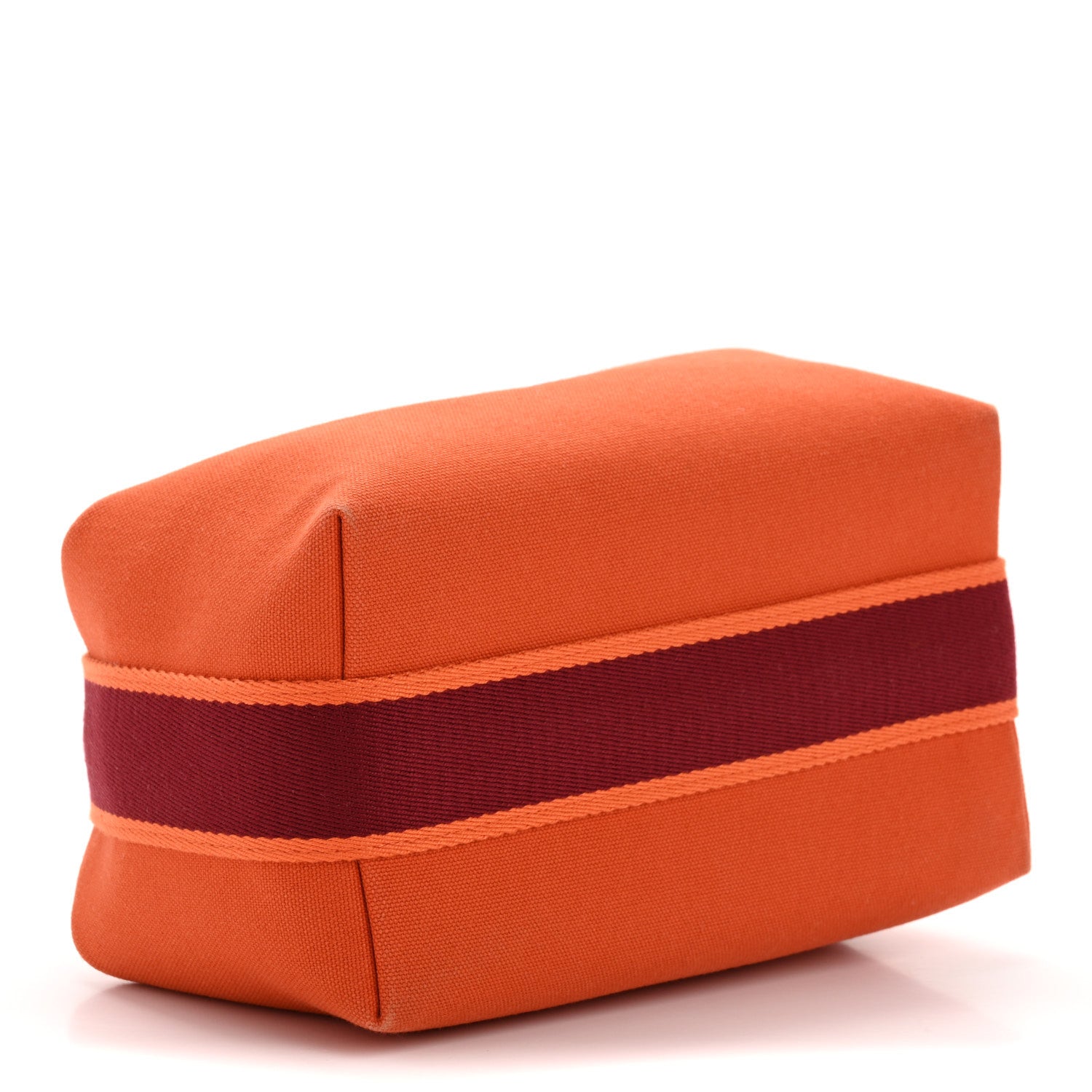 Hermes Canvas Small Bride-A-Brac Pouch Orange Burgundy 4 of 8