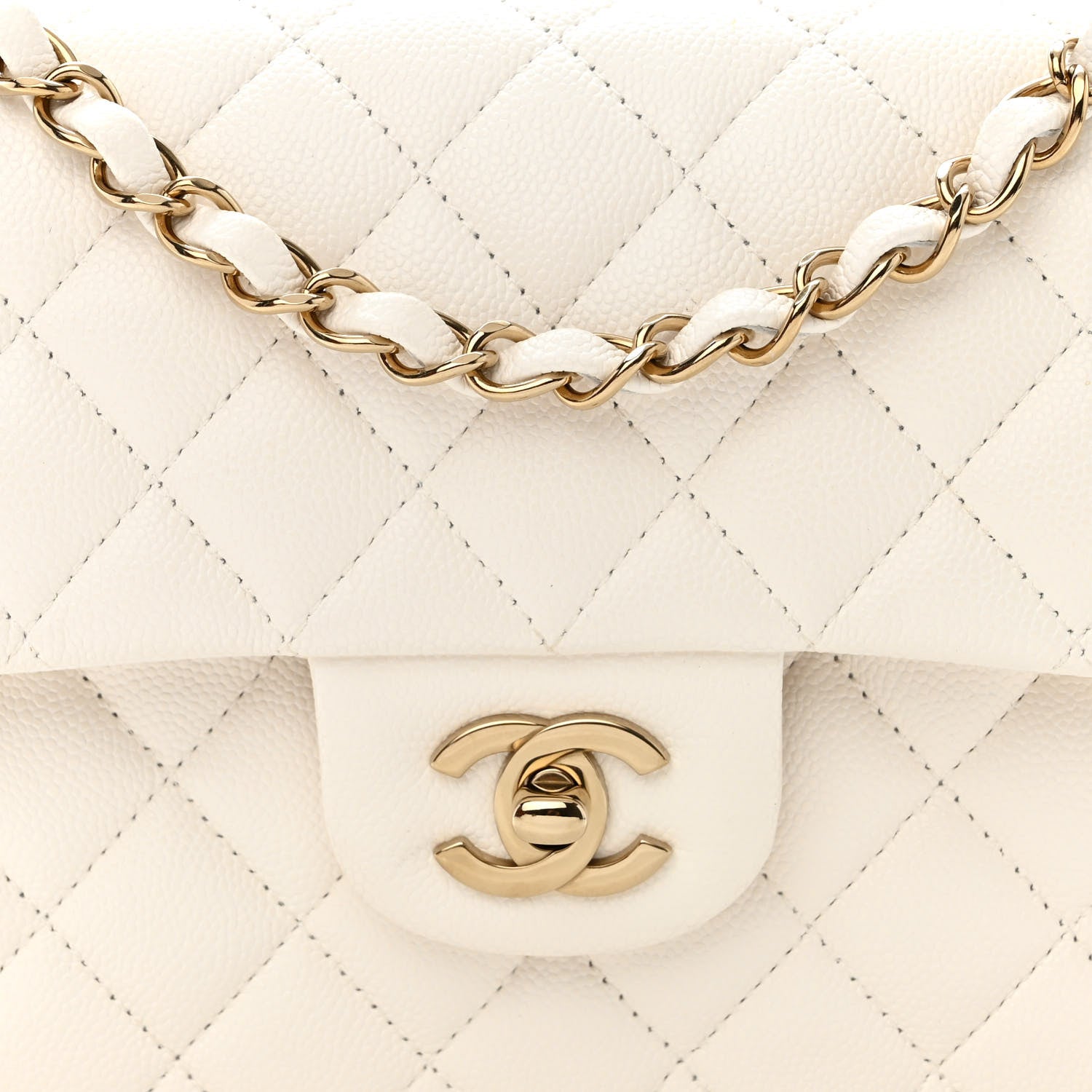 Chanel Caviar Quilted Small Double Flap White 8 of 10