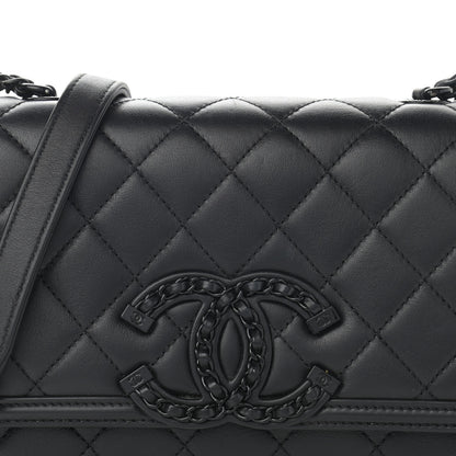 Chanel Lambskin Quilted Small CC Filigree Flap Black 8 of 13