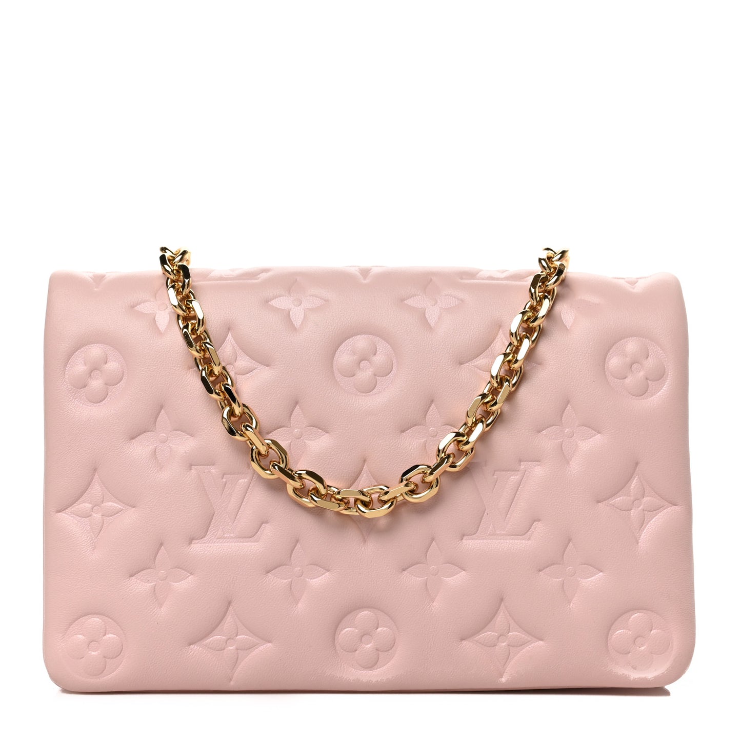 Lambskin Embossed Monogram Pochette Coussin Rose