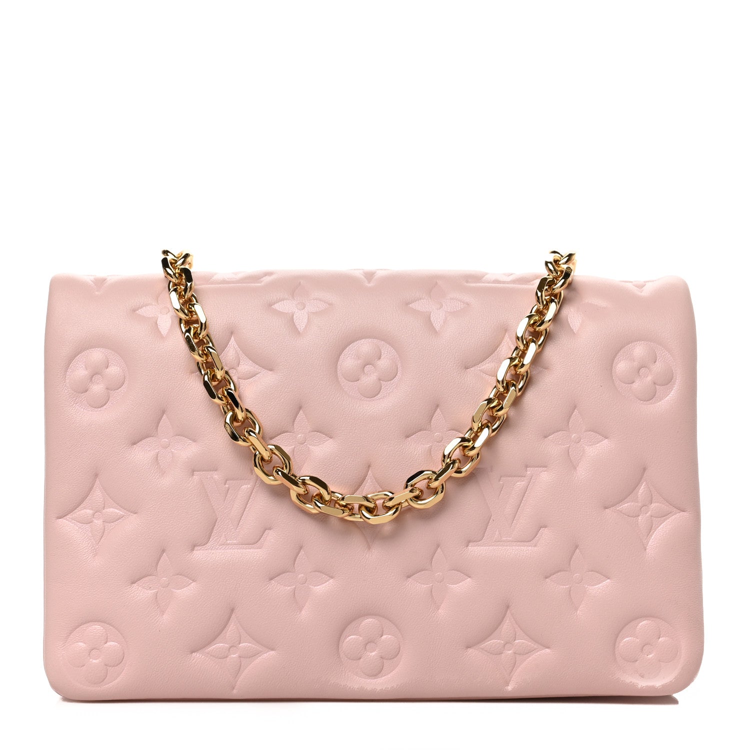 Louis Vuitton Lambskin Embossed Monogram Pochette Coussin Rose 1 of 7