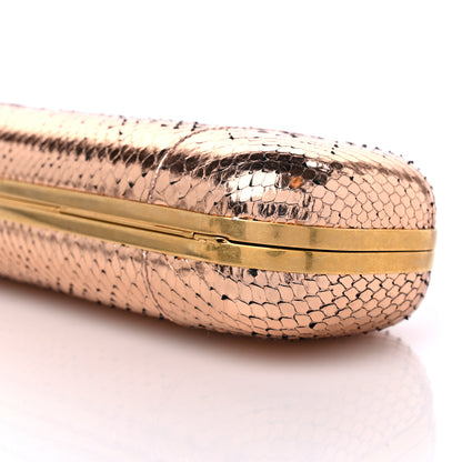 Alexander McQueen Snakeskin Knuckle Box Clutch Rose Gold 9 of 12