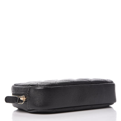 Chanel Caviar Quilted Small Curvy Pouch Cosmetic Case Black 4 of 8