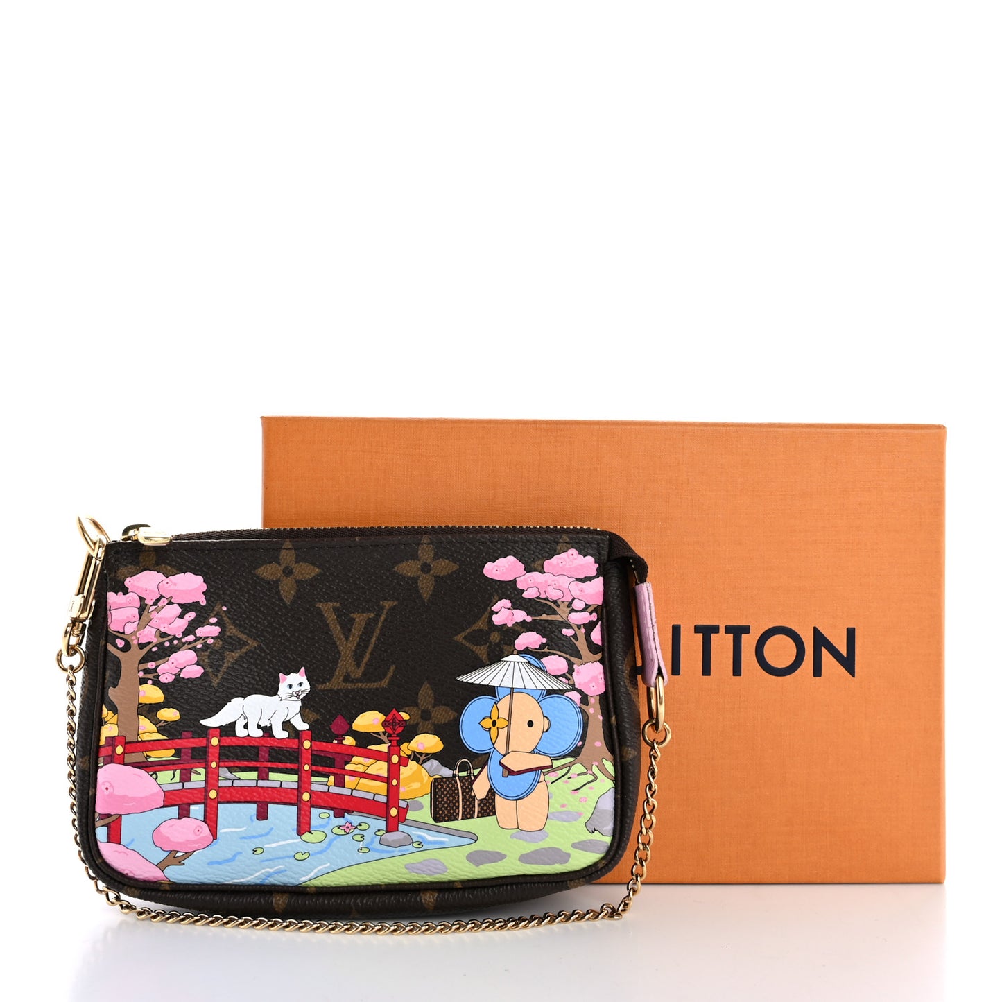 Monogram 2021 Christmas Animation Japanese Garden Mini Pochette Accessories Wisteria Pink