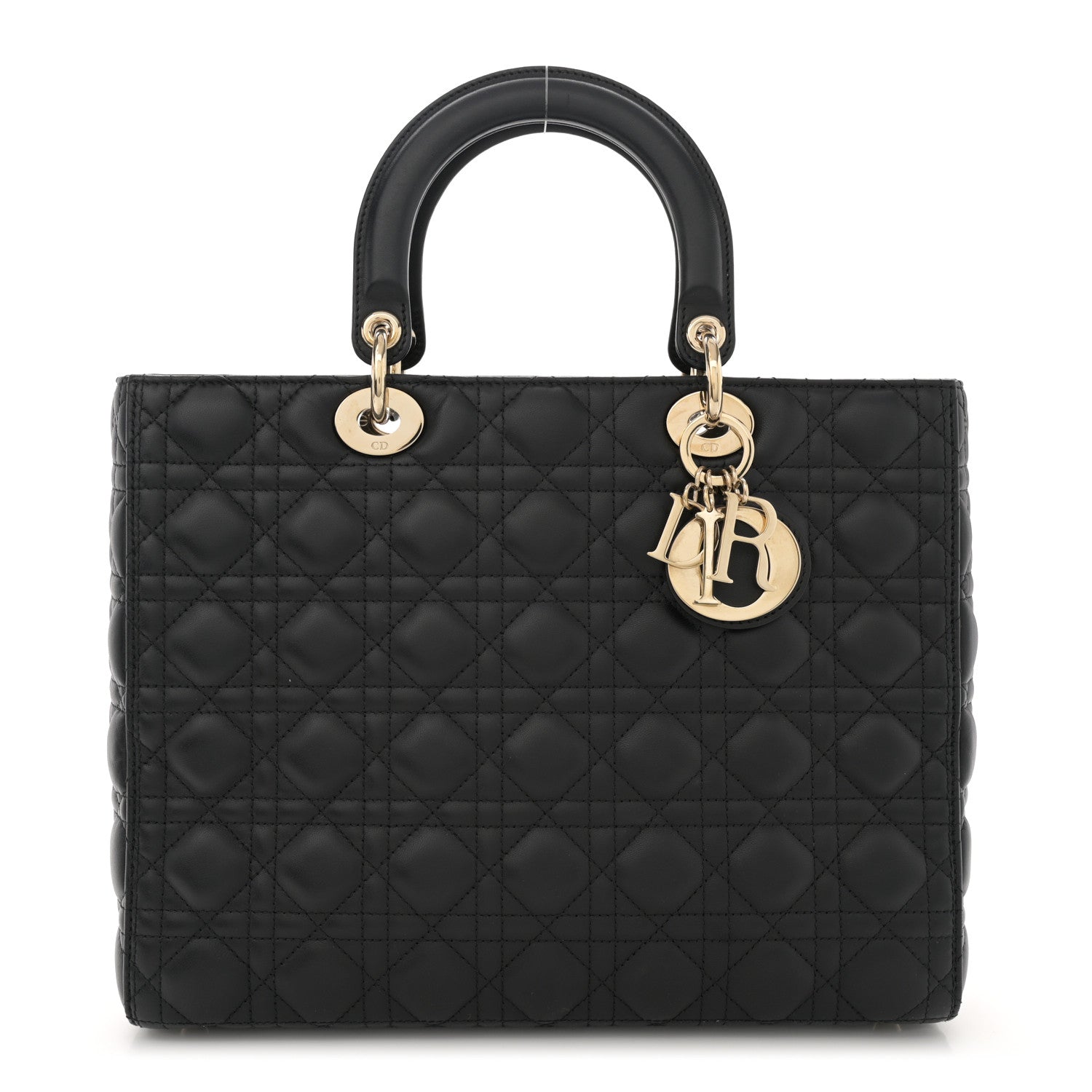 Christian Dior Lambskin Cannage Large Lady Dior Black 1 of 10