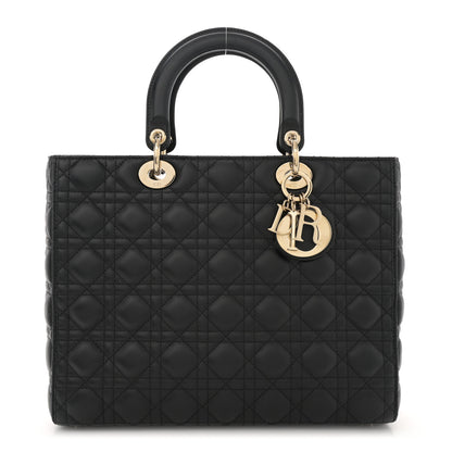 Christian Dior Lambskin Cannage Large Lady Dior Black 1 of 10