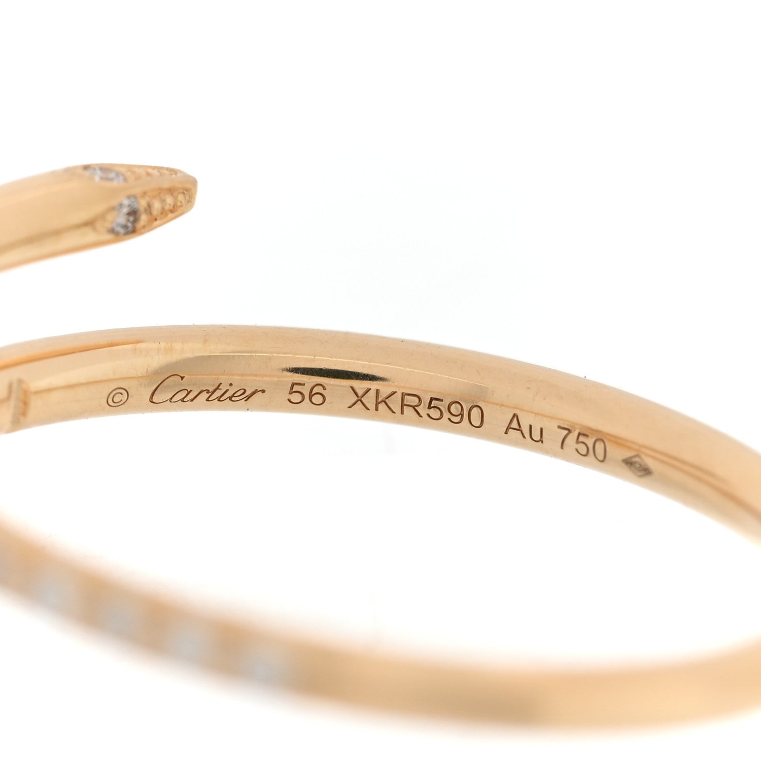 Cartier 18K Yellow Gold Diamond Juste Un Clou Paved Ring 56 7.5 4 of 6