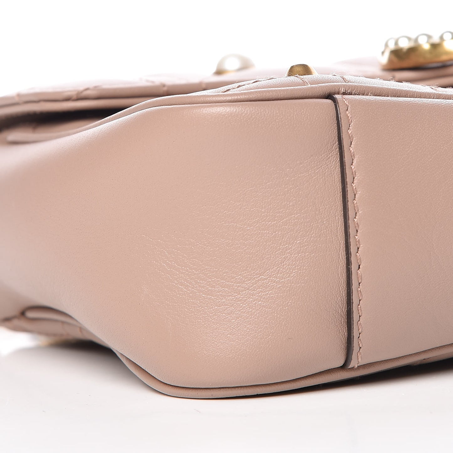 Calfskin Matelasse Studded Mini Pearly GG Marmont Shoulder Bag Porcelain Rose