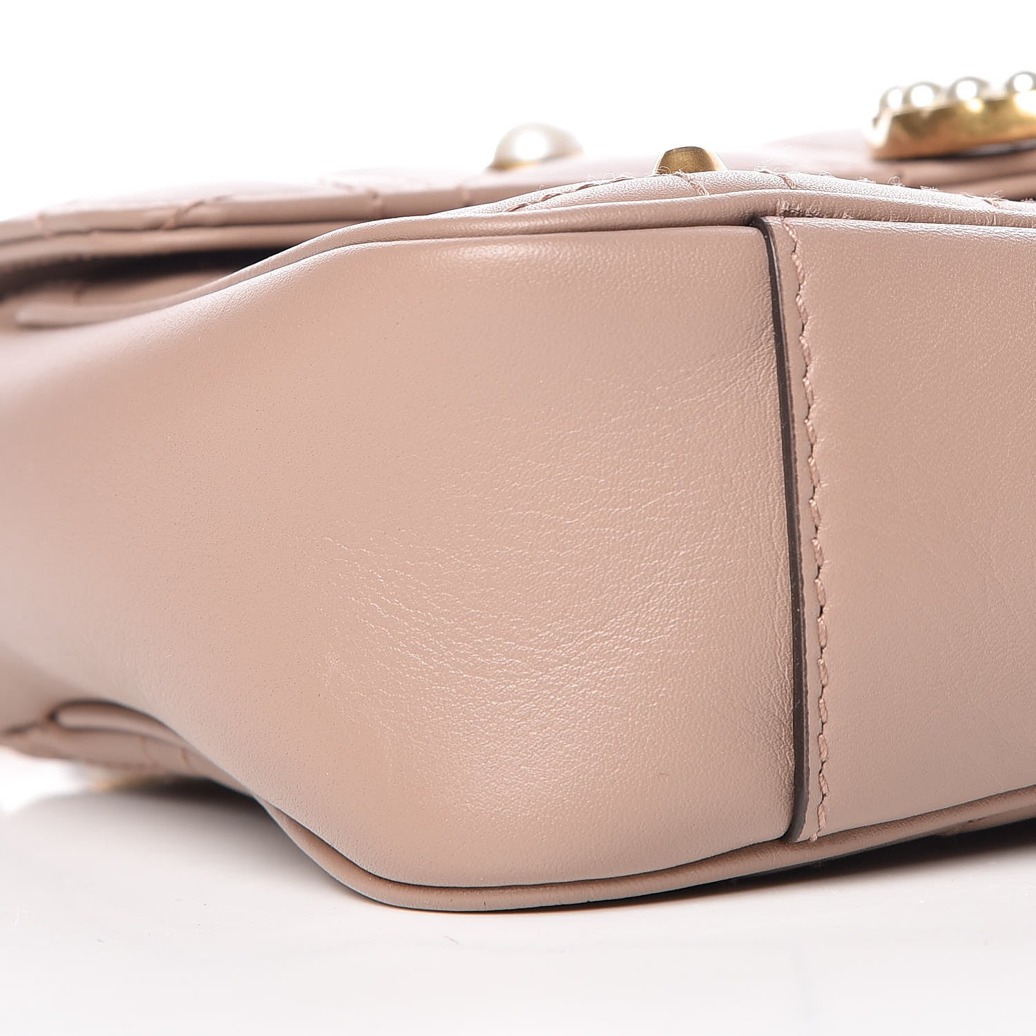 Gucci Calfskin Matelasse Studded Mini Pearly GG Marmont Shoulder Bag Porcelain Rose 8 of 10