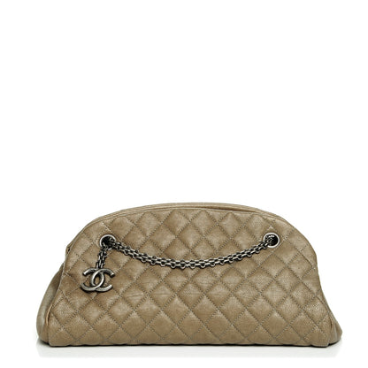 Chanel Metallic Calfskin Quilted Medium Just Mademoiselle Dark Beige 1 of 7