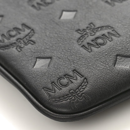 MCM Calfskin Monogram Klara Crossbody Pouch Black 7 of 8