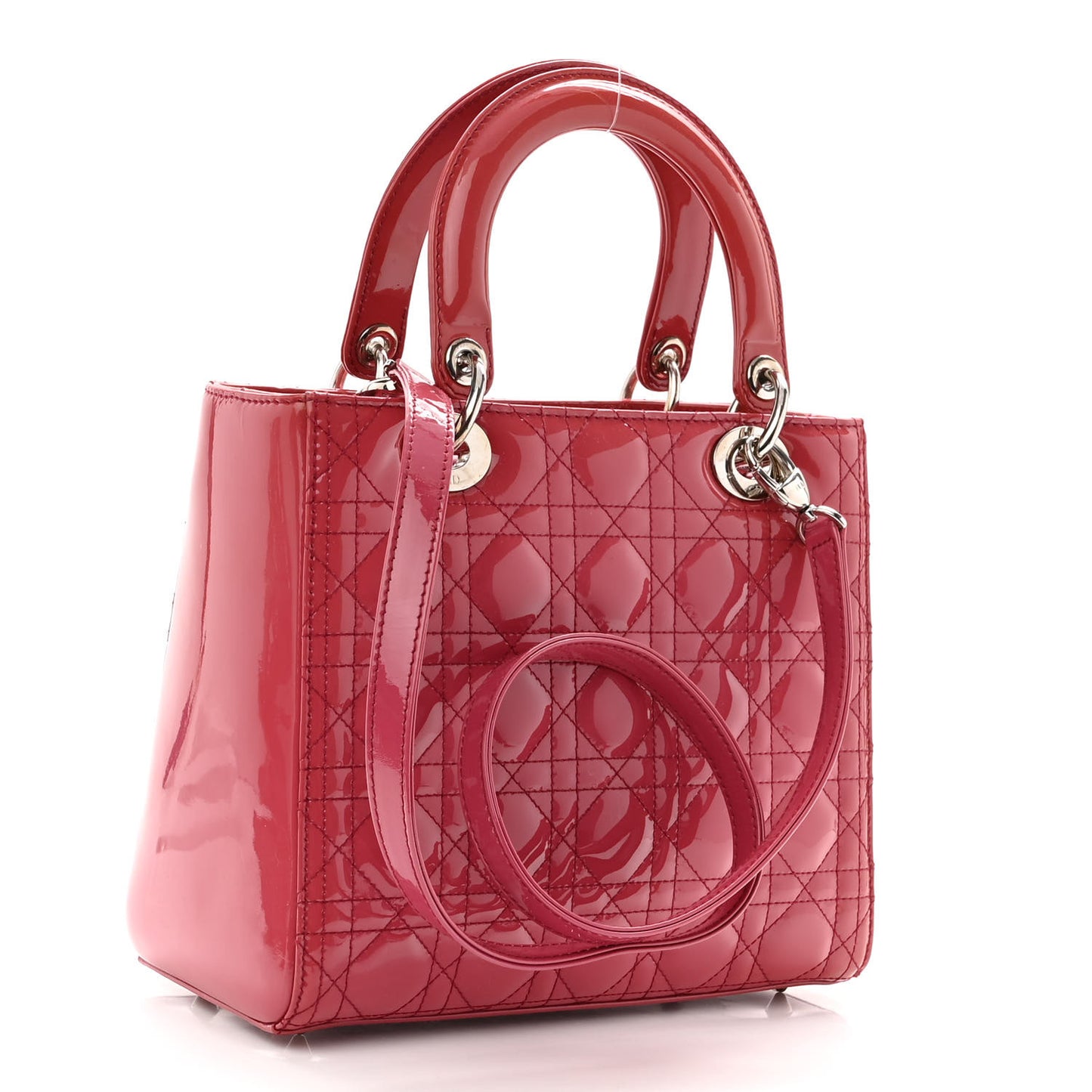 Patent Cannage Medium Lady Dior Pink