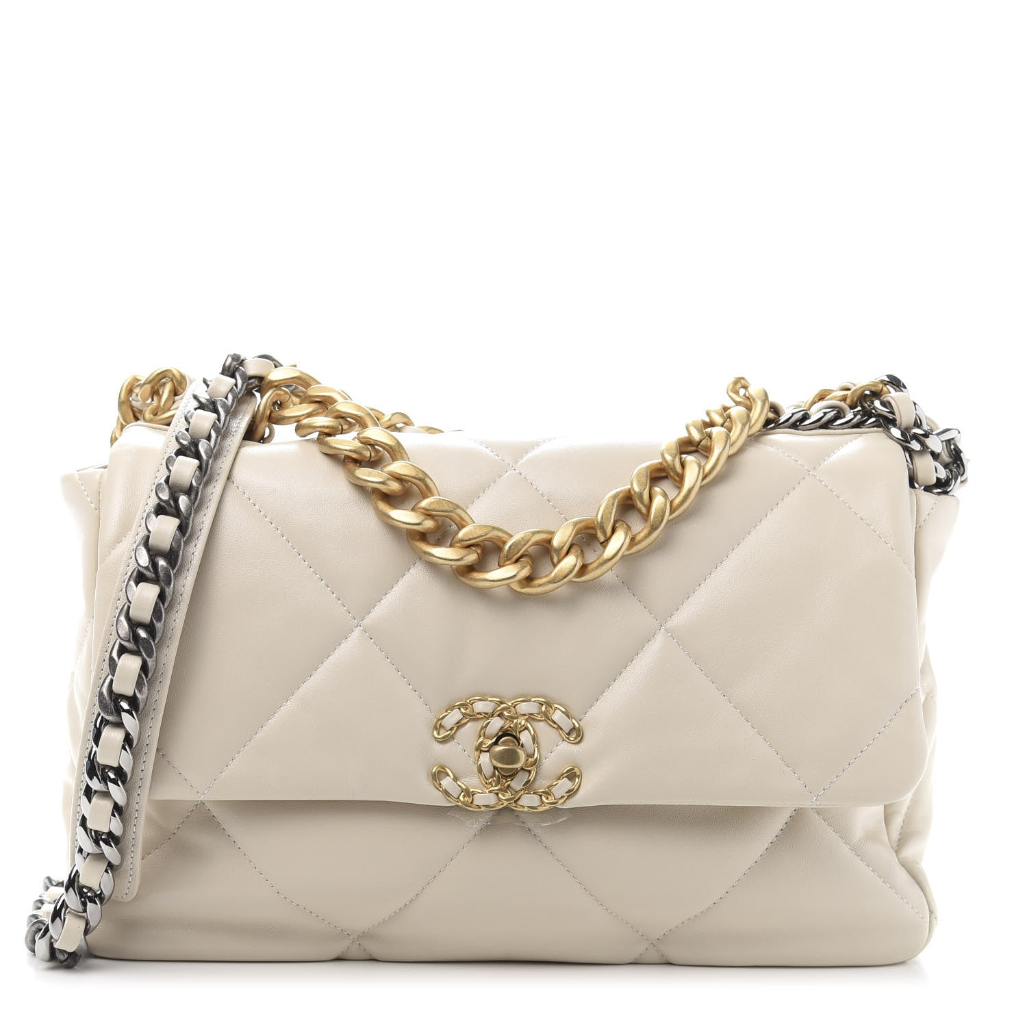 Chanel Lambskin Quilted Large 19 Flap Beige 1 of 11