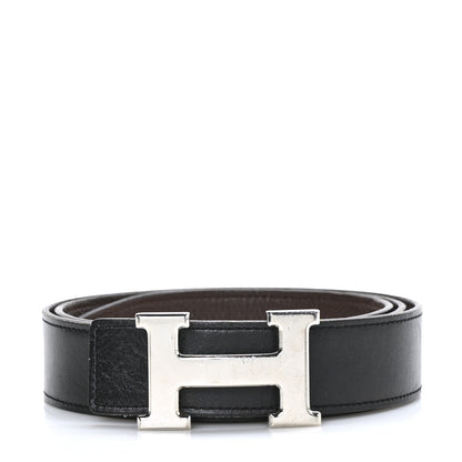 Hermes Swift Togo 32mm H Belt 95 Black Chocolate 1 of 6