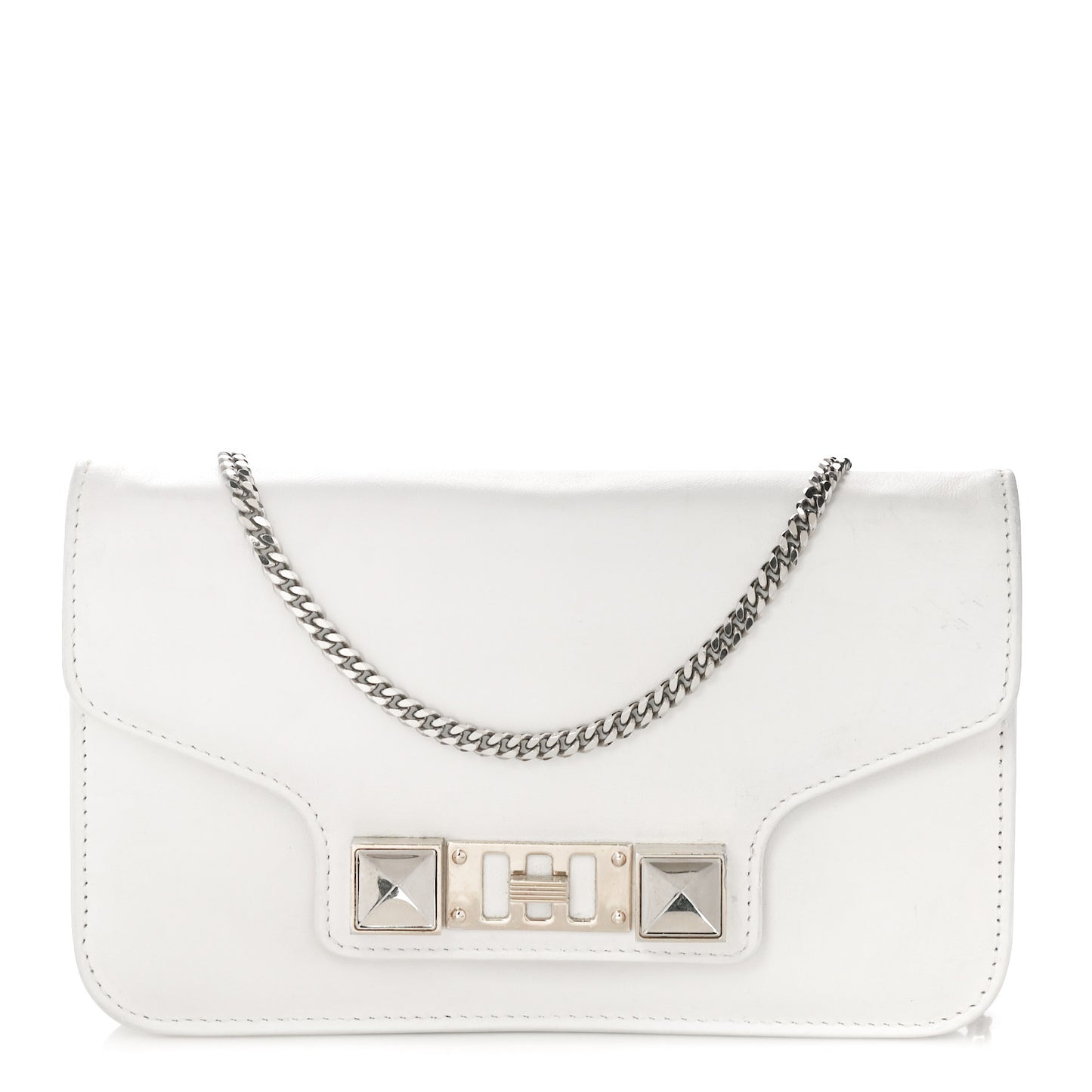 Lambskin PS11 Chain Wallet White