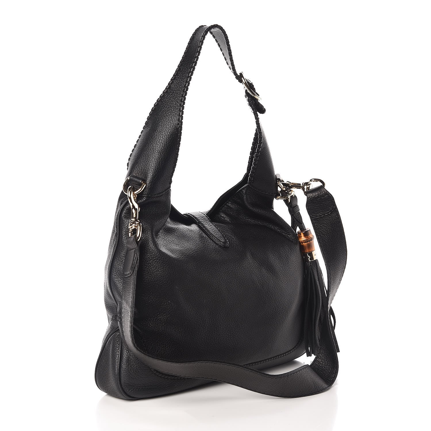 Gucci Pebbled Calfskin Medium New Jackie Shoulder Bag Black 4 of 10
