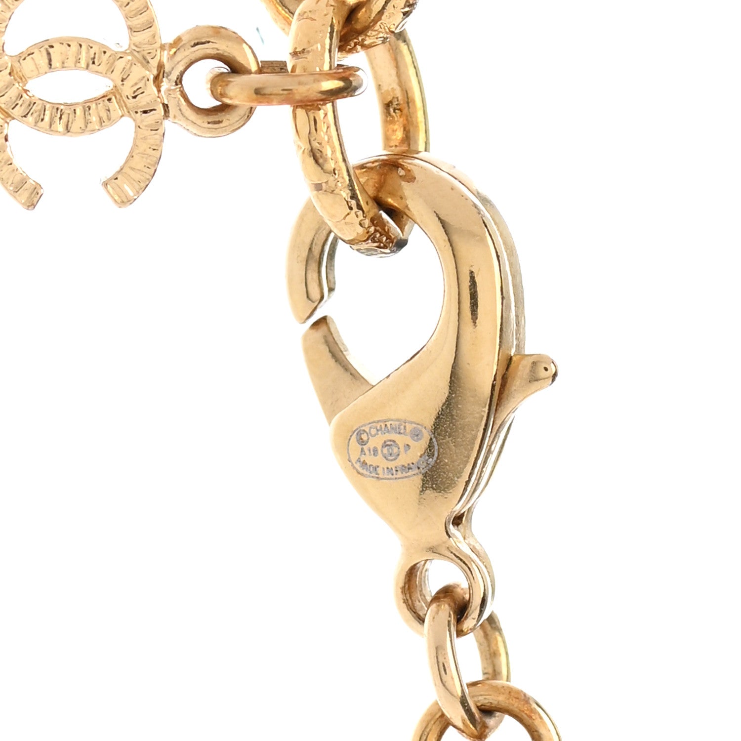 Chanel Crystal CC Chain Heart Necklace Gold 6 of 6