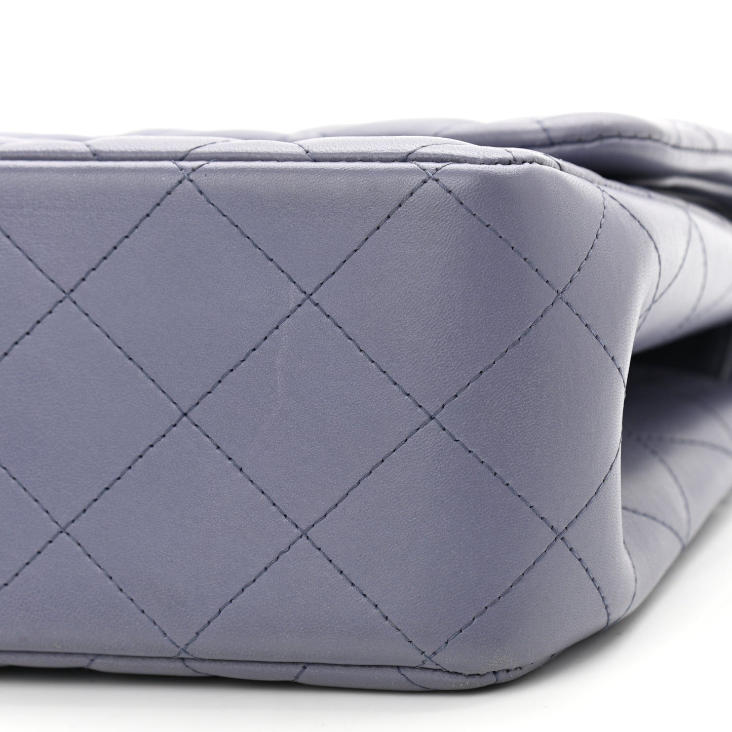 Lambskin Quilted Jumbo Double Flap Light Purple