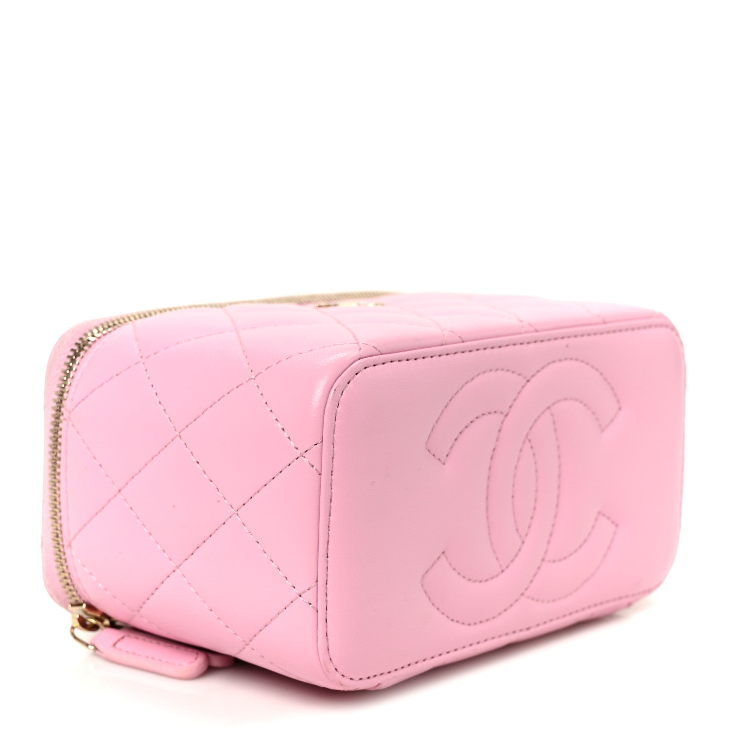 Chanel Lambskin Quilted Small Top Handle Vanity Case With Chain  Lilac Light Green 4 of 11