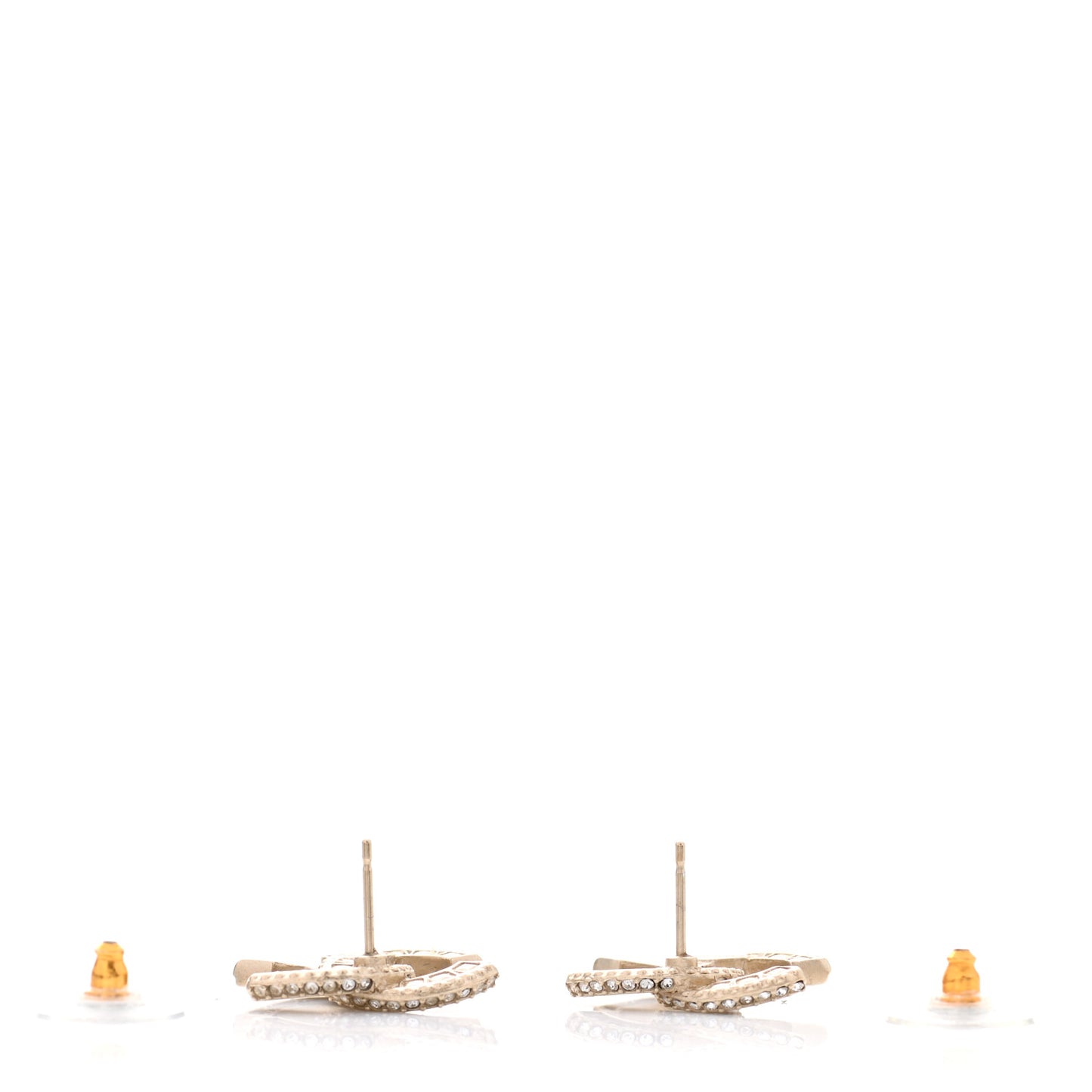 Crystal Timeless CC Earrings Light Gold