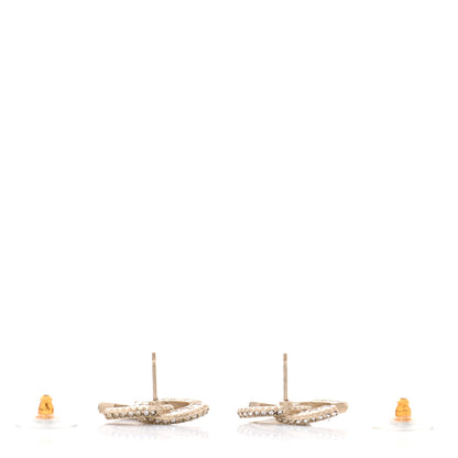 Chanel Crystal Timeless CC Earrings Light Gold 3 of 7