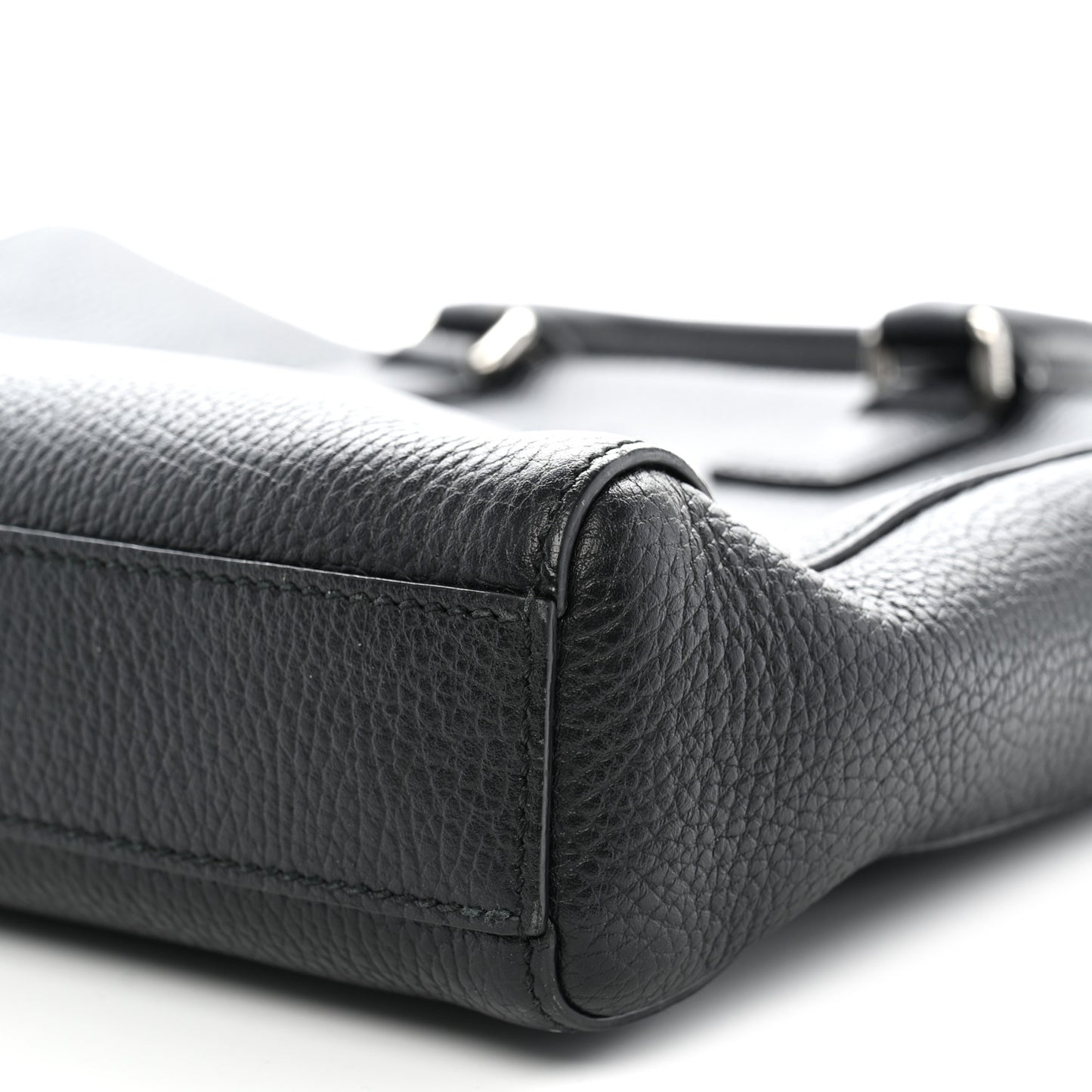 Pebbled Calfskin Briefcase Black