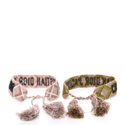 Christian Dior Woven Cotton J'Adior Friendship Bracelet Set Green Pink 3 of 4