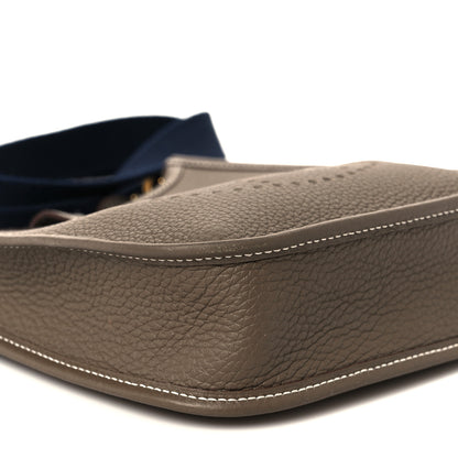 Hermes Taurillon Clemence Amazone Evelyne TPM Etoupe Bleu Indigo 10 of 11
