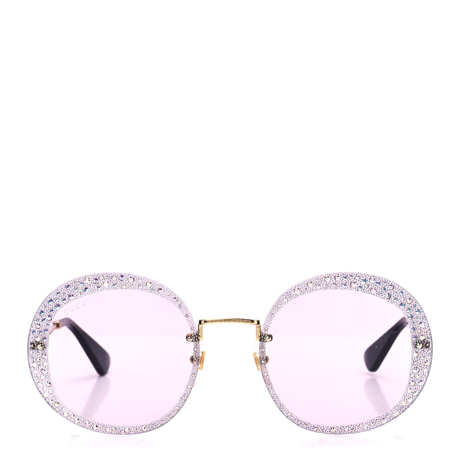 Gucci Crystal Oversize Hollywood Forever Sunglasses GG0899S Gold Violet 2 of 9