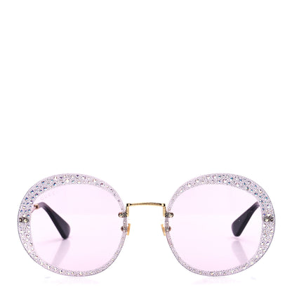 Gucci Crystal Oversize Hollywood Forever Sunglasses GG0899S Gold Violet 2 of 9
